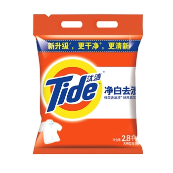 汰渍洗衣粉 净白去渍清洁去油污柠檬清新家庭装2.8kg
